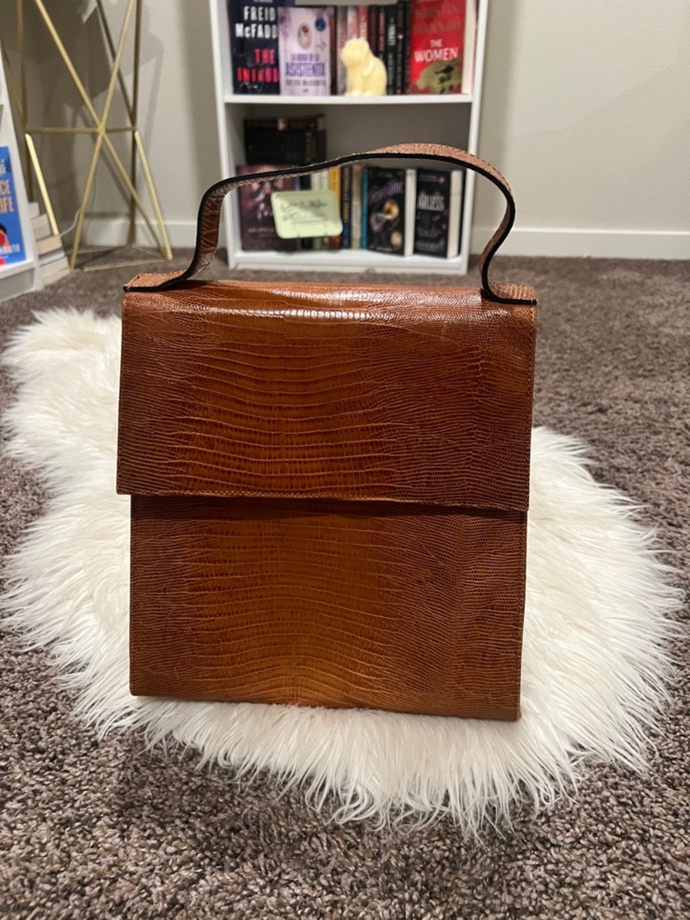 Classic Structured Brown Top-Handle Tote (Made in Spain)